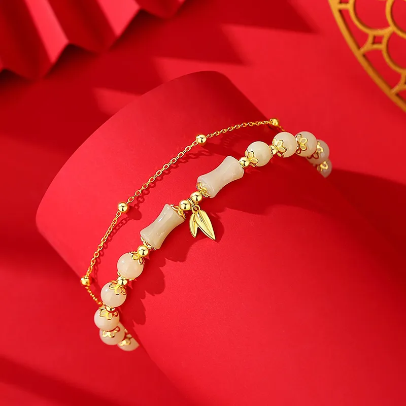 ZHOUBAIFU Hetian Jade Bracelets White Jade Unisex-2