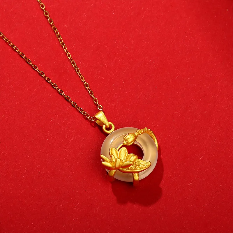 ZHOUBAIFU Chalcedony Jade Necklaces Women's-2