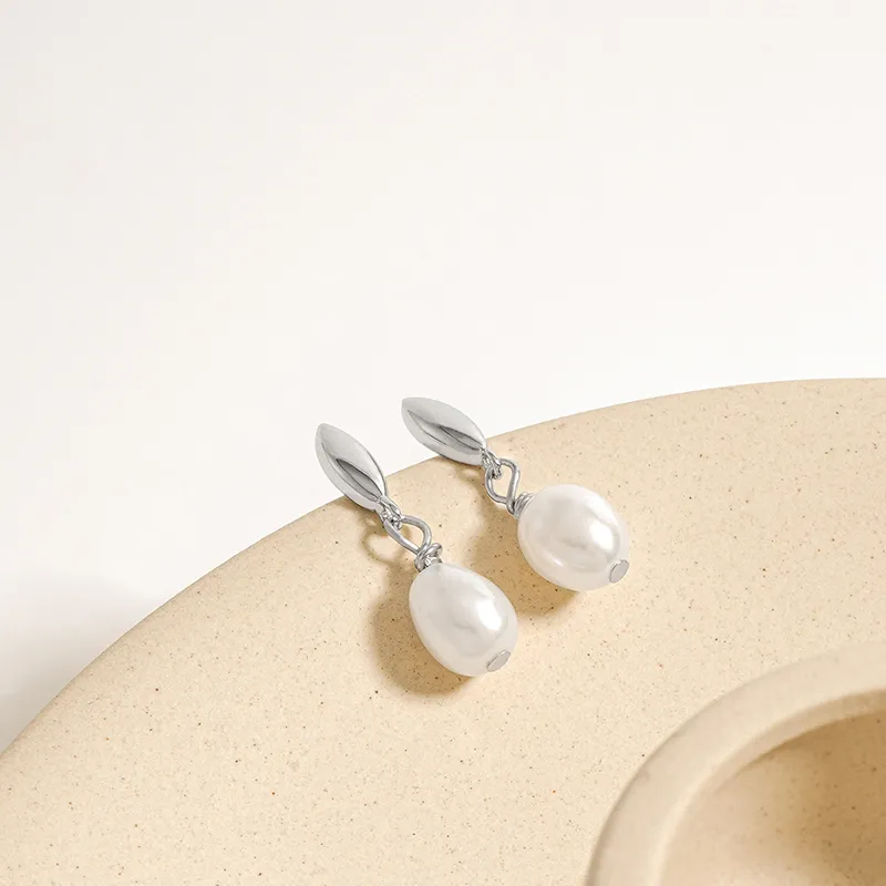 ZHOUBAIFU Pearl Earrings Unisex-1