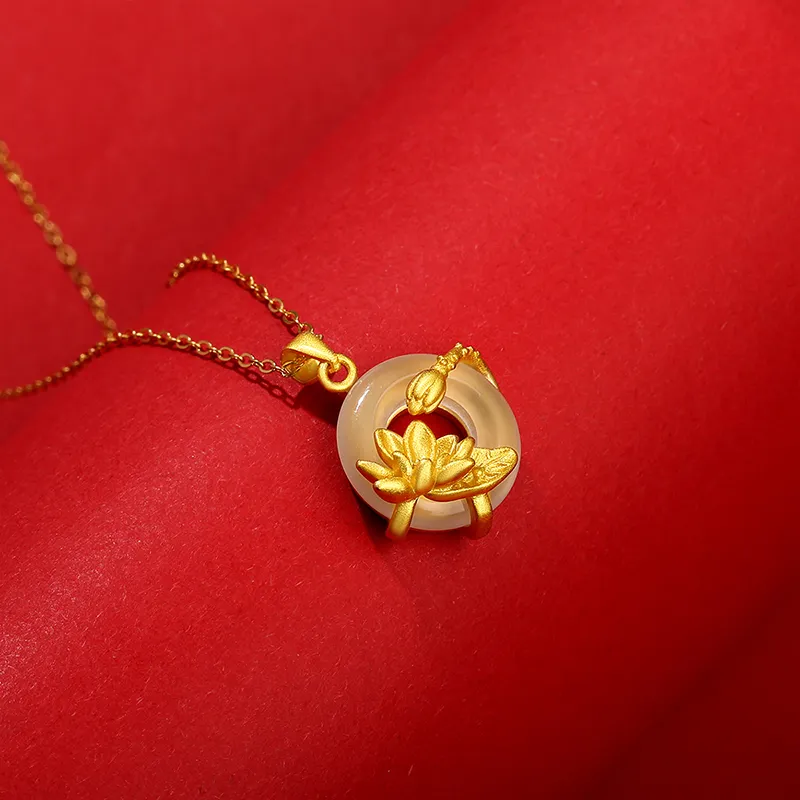 ZHOUBAIFU Chalcedony Jade Necklaces Women's-1