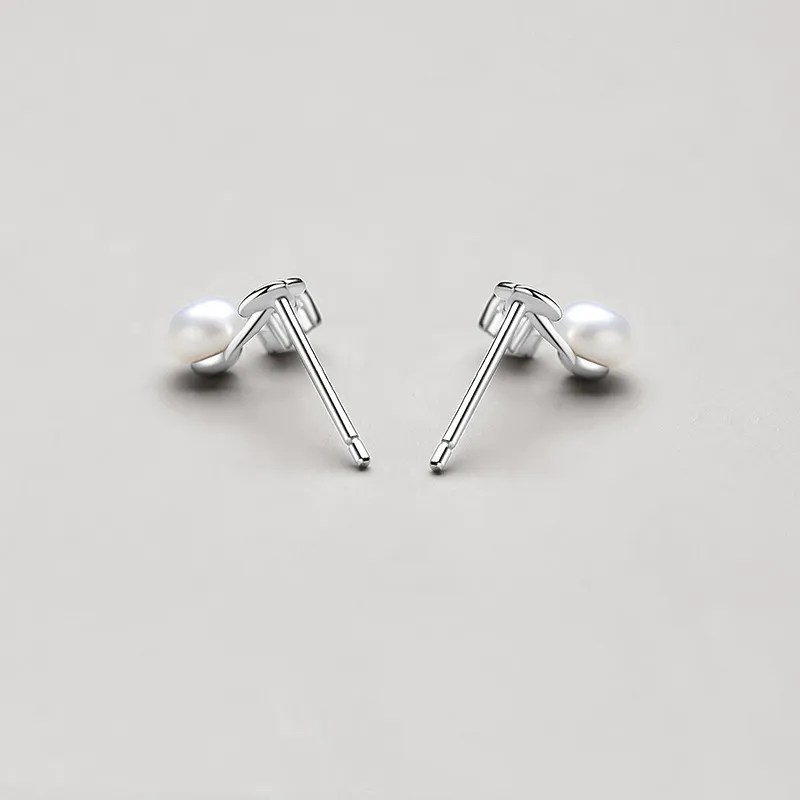 ZHOUBAIFU Pearl Stud Earrings Unisex-3