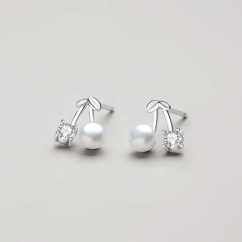 ZHOUBAIFU Pearl Stud Earrings Unisex-1