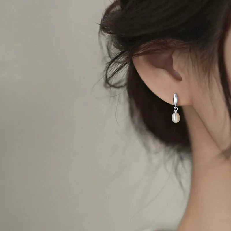 ZHOUBAIFU Pearl Earrings Unisex-3