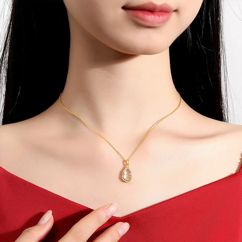 ZHOUBAIFU Chalcedony Necklaces Unisex-3