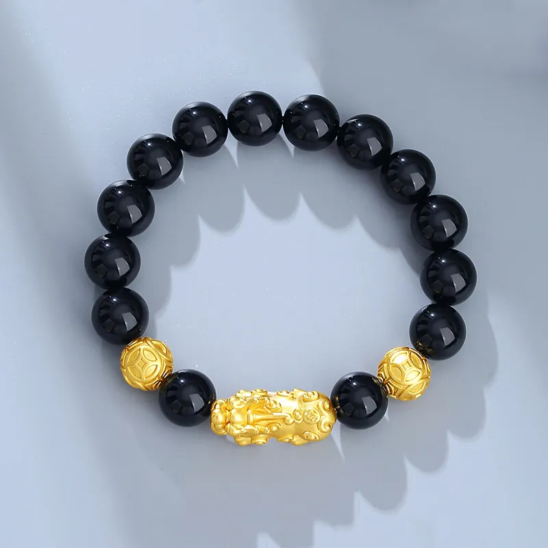 ZHOUBAIFU Obsidian Bracelets Men's-3