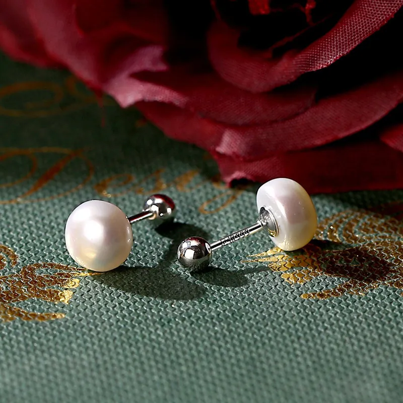 ZHOUBAIFU Pearl Stud Earrings Unisex-3