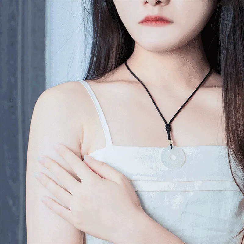 ZHOUBAIFU Obsidian Jade Necklaces Unisex-5