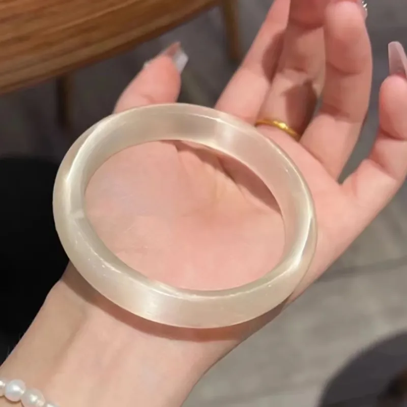 ZHOUBAIFU Glass Cat Eye Bangles Women's-2