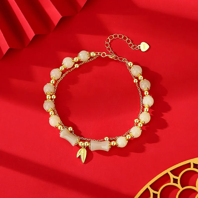 ZHOUBAIFU Hetian Jade Bracelets White Jade Unisex-3
