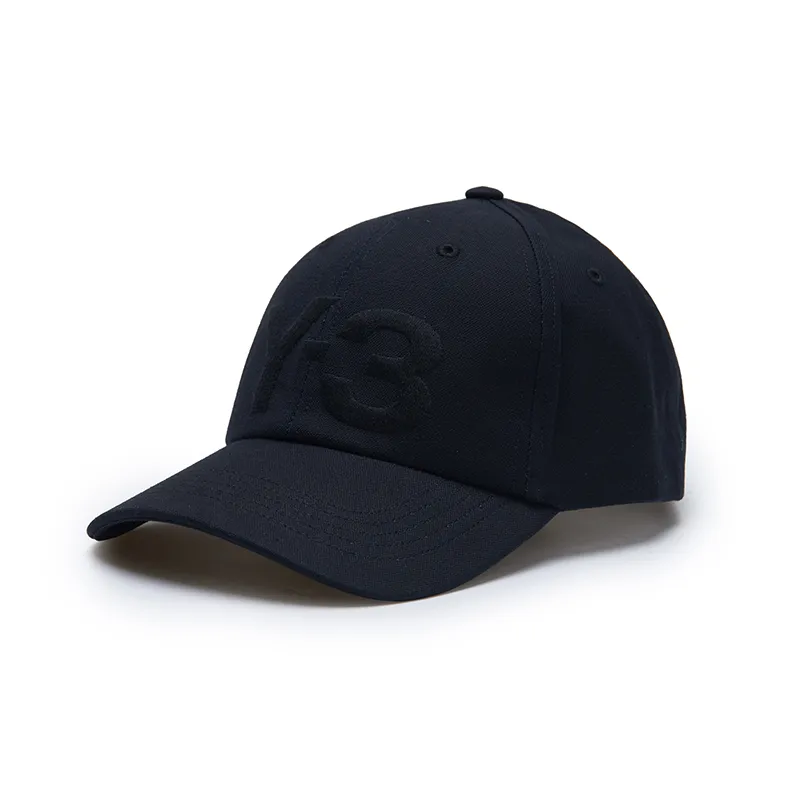 Y 3 Cotton Baseball Caps Men's Black-3