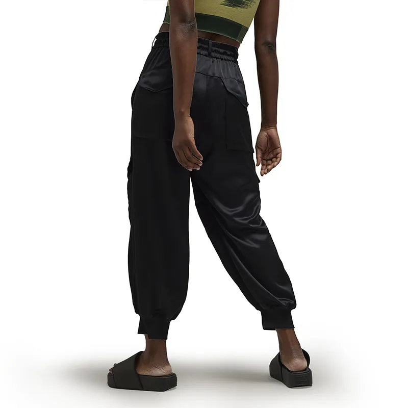 Y 3 High shine Tapered Cargo Trousers-3