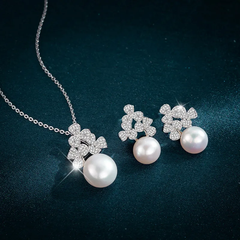 Beth Jewelry Pearl Necklace Stud Earrings Women's-3