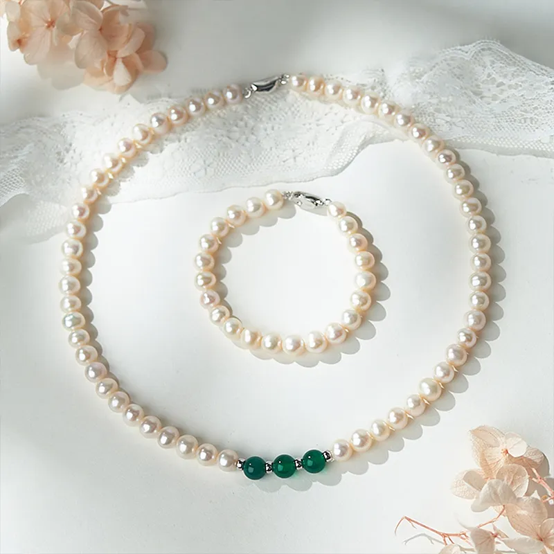 Beth Jewelry Freshwater Pearl Necklace Bracelet Women's-3