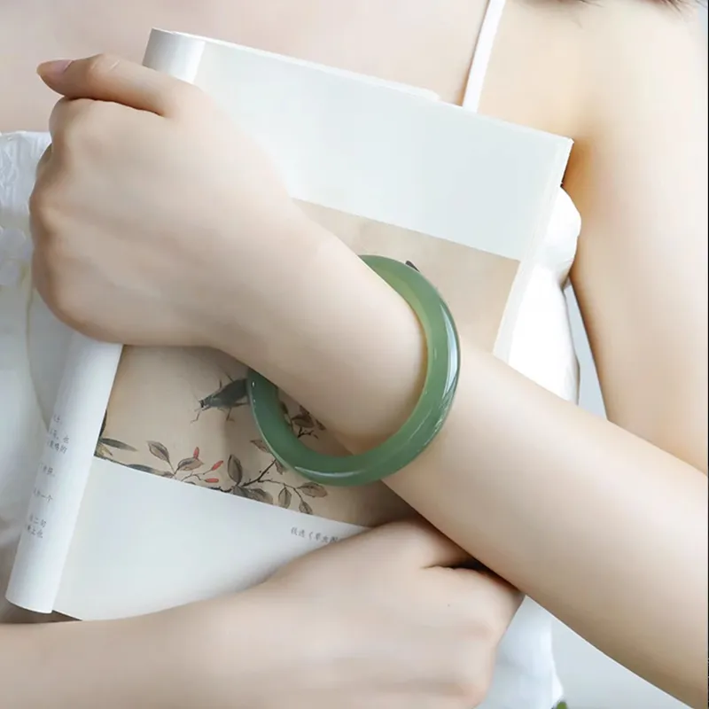 Beth Jewelry Hetian Jade Bangles Green Jade Women's-6
