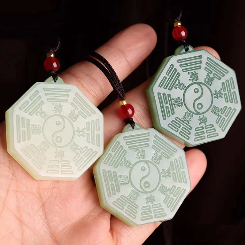 Beth Jewelry Hetian Jade Necklaces Pale Greenish White Jade Unisex-3