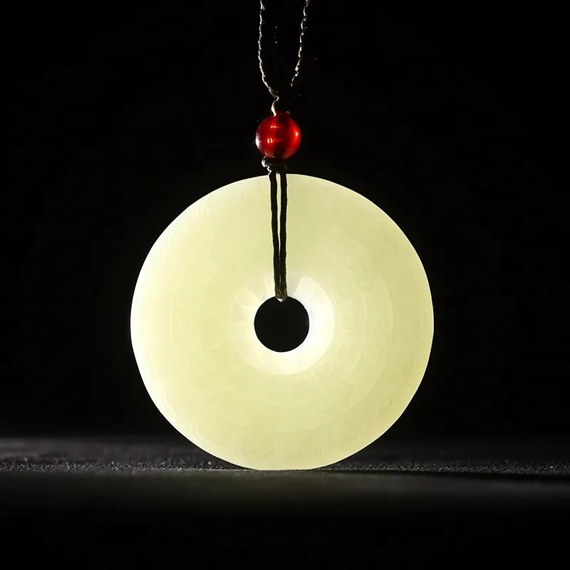 Beth Jewelry Hetian Jade Necklaces Pale Greenish White Jade Unisex-5