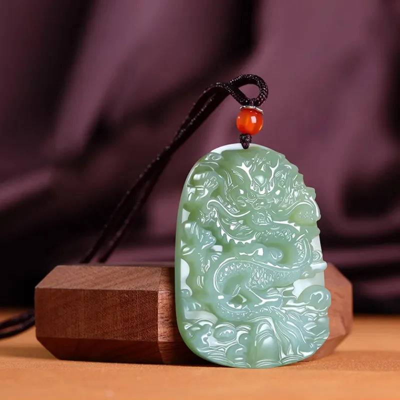Beth Jewelry Hetian Jade Necklaces Pale Greenish White Jade Unisex-2