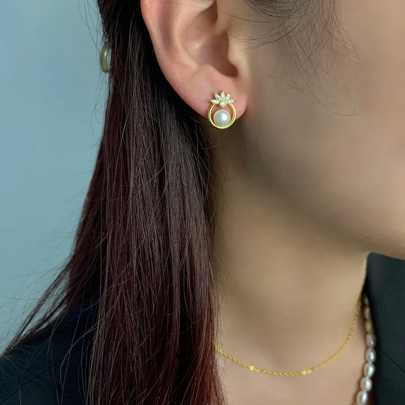 Beth Jewelry Pearl Stud Earrings Women's-5