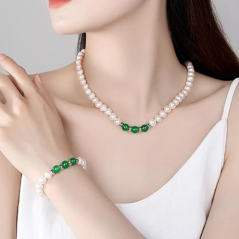 Beth Jewelry Freshwater Pearl Necklace Bracelet Women's-6