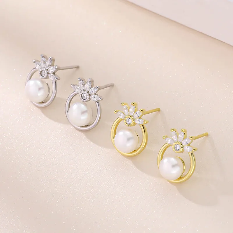 Beth Jewelry Pearl Stud Earrings Women's-2
