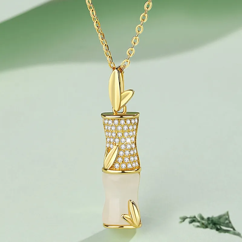 Beth Jewelry Hetian Jade Necklaces Pale Greenish White Jade Women's-4