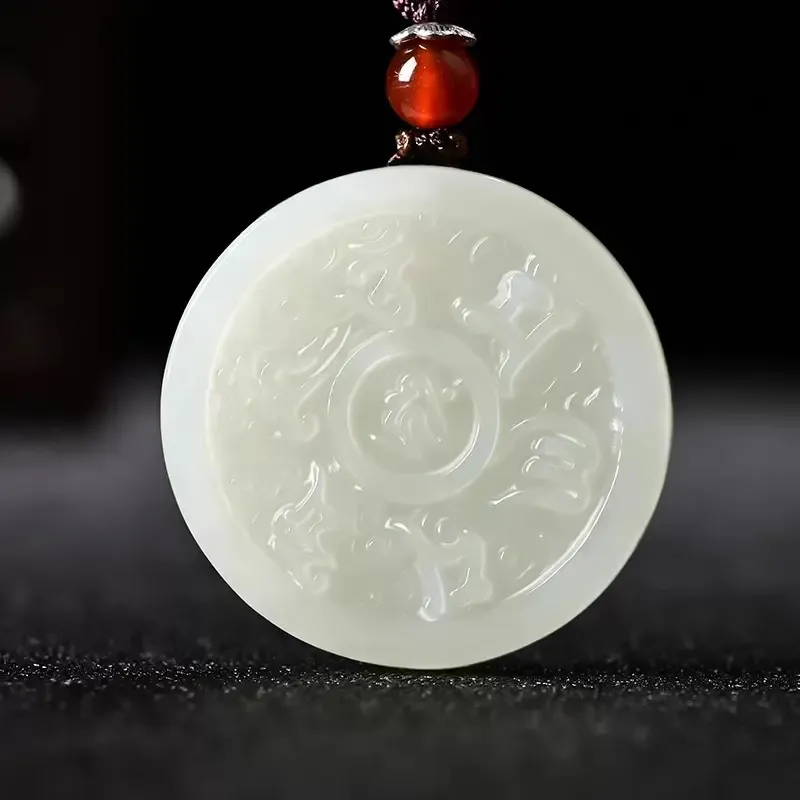 Beth Jewelry Hetian Jade Necklaces Pale Greenish White Jade Unisex-1