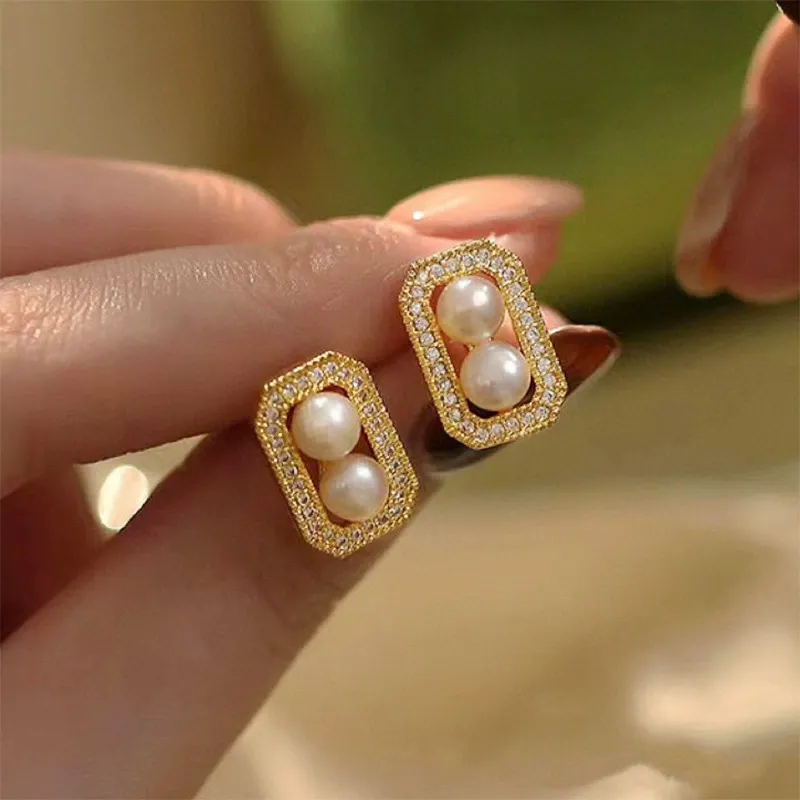 Beth Jewelry Pearl Stud Earrings Women's-4