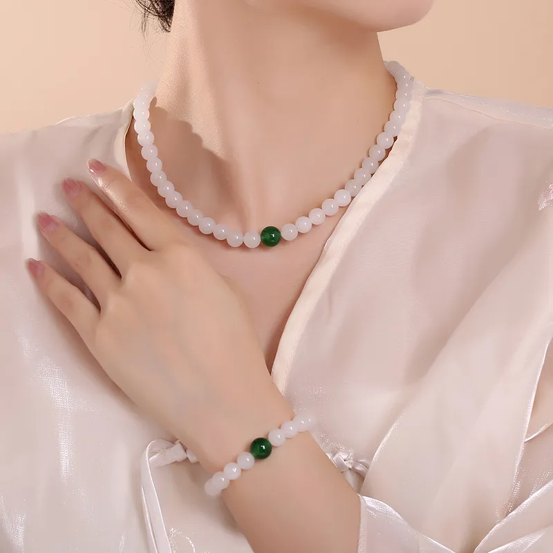 Beth Jewelry Golden Silk Jade Necklaces Women's-4