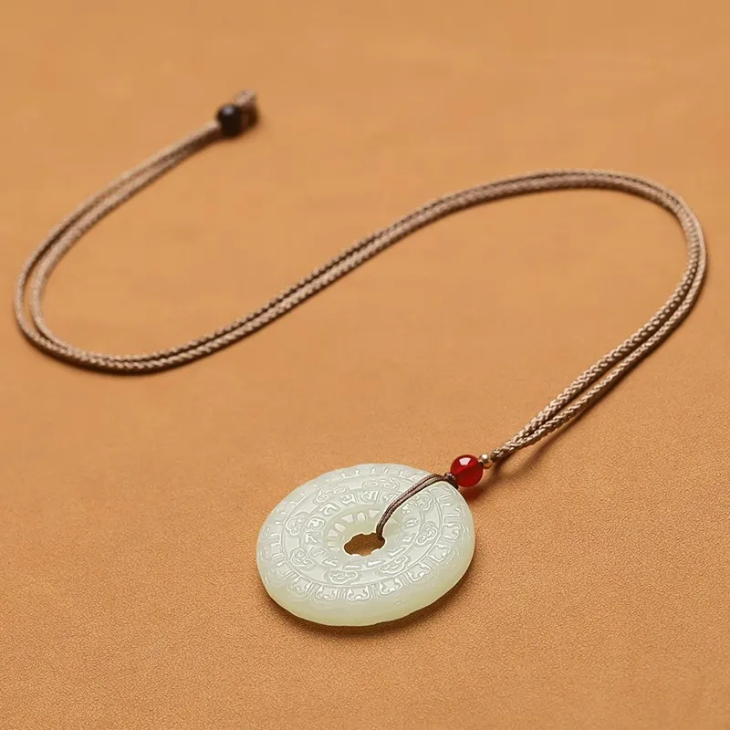 Beth Jewelry Hetian Jade Necklaces Pale Greenish White Jade Unisex-4