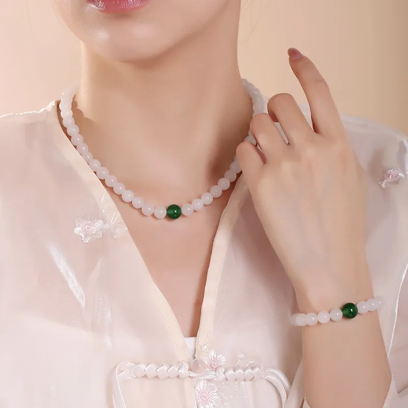 Beth Jewelry Golden Silk Jade Necklaces Women's-3