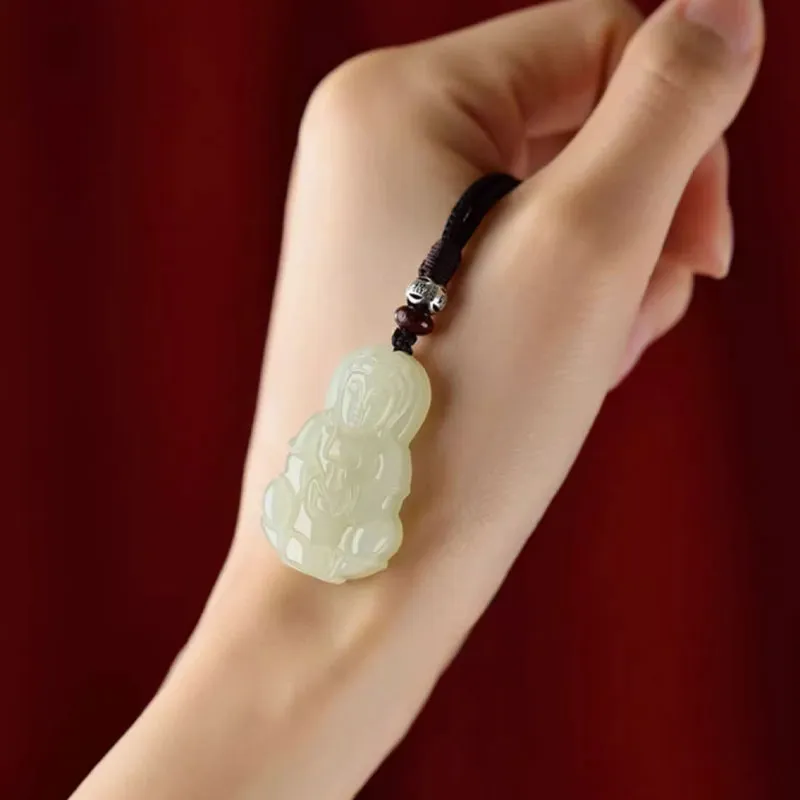 Beth Jewelry Hetian Jade Necklaces Pale Greenish White Jade Unisex-2