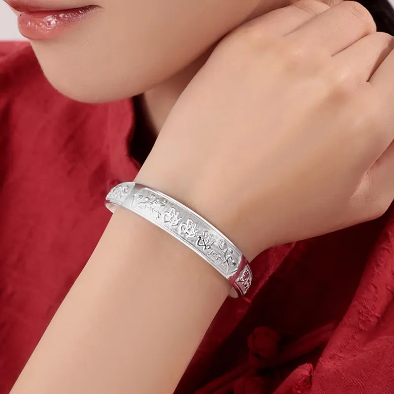 Beth Jewelry 999 Fine Silver Bangles Women's-4
