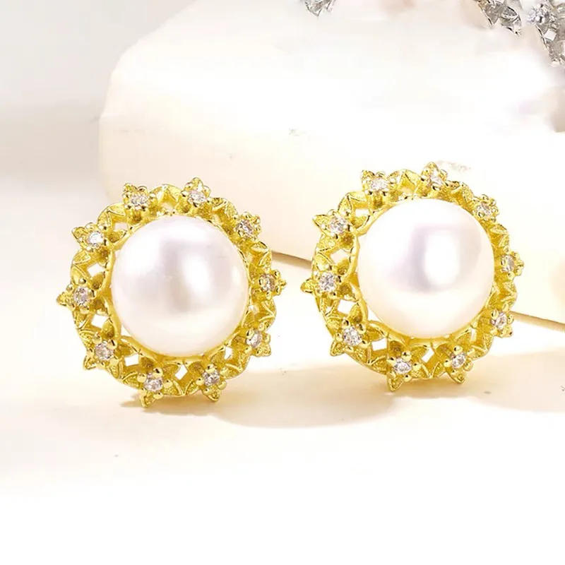 Beth Jewelry Freshwater Pearl Necklace Stud Earrings Ring Women's-6
