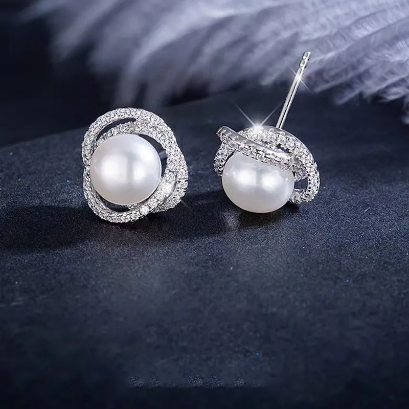 Beth Jewelry Pearl Necklace Stud Earrings Women's-11