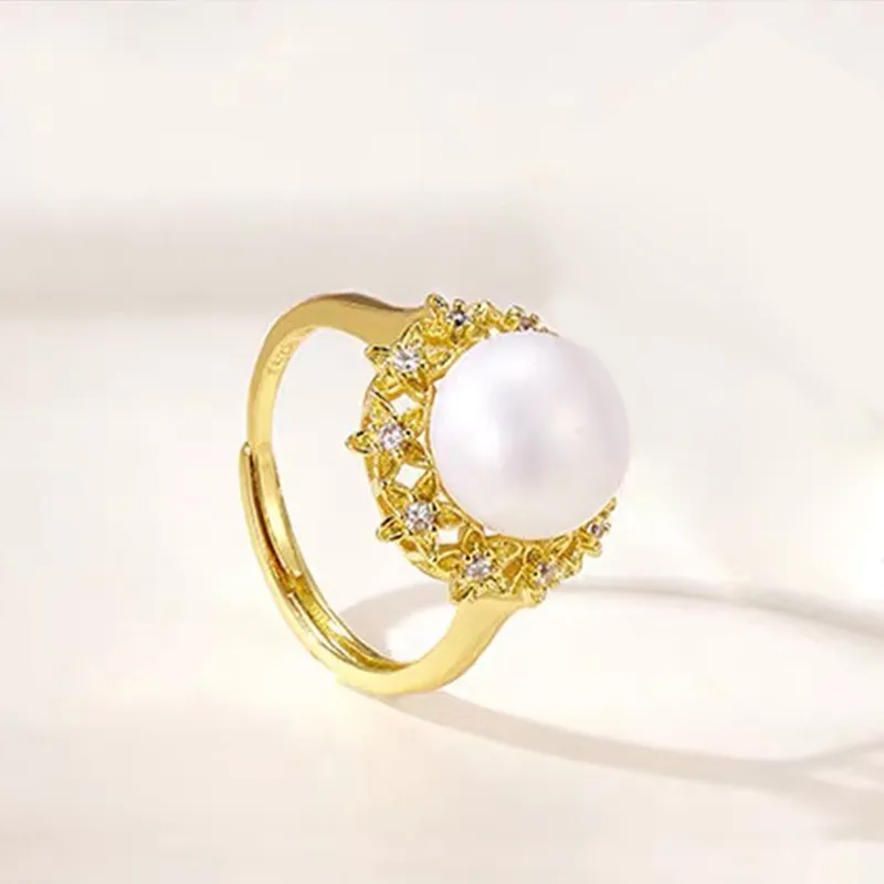 Beth Jewelry Freshwater Pearl Necklace Stud Earrings Ring Women's-4