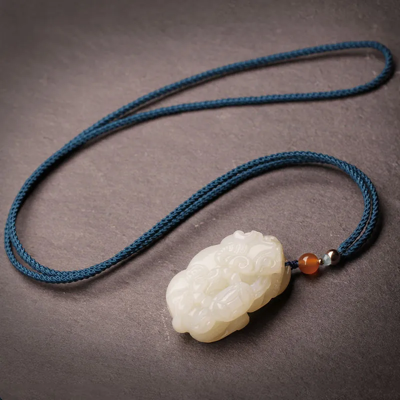 Beth Jewelry Hetian Jade Pale Greenish White Jade Unisex-4