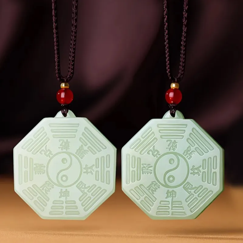 Beth Jewelry Hetian Jade Necklaces Pale Greenish White Jade Unisex-2