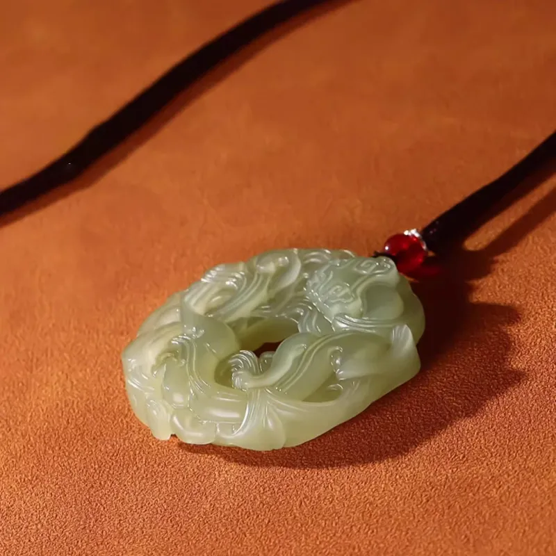 Beth Jewelry Hetian Jade Necklaces Green Jade Unisex-4