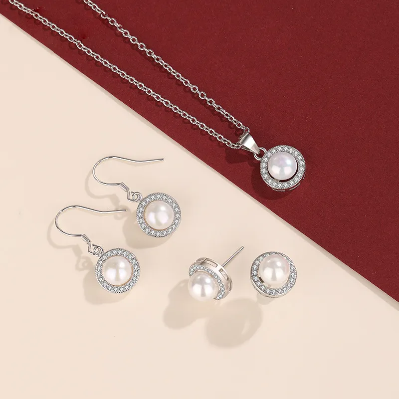 Beth Jewelry Pearl Necklace Hoop Earrings Women's-7