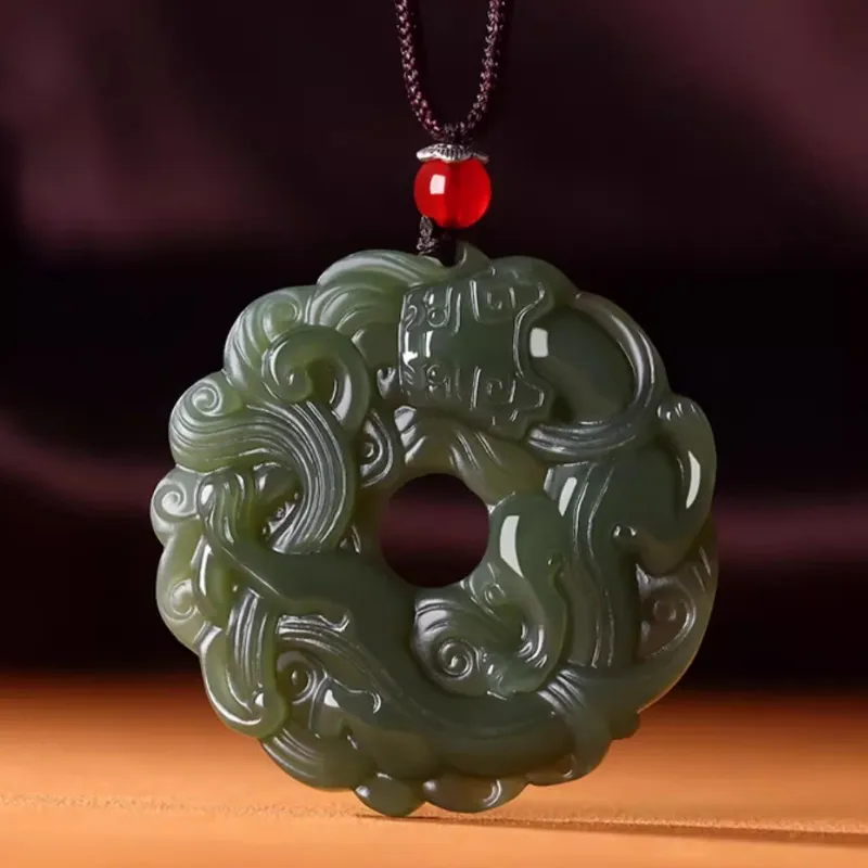 Beth Jewelry Hetian Jade Necklaces Green Jade Unisex-7