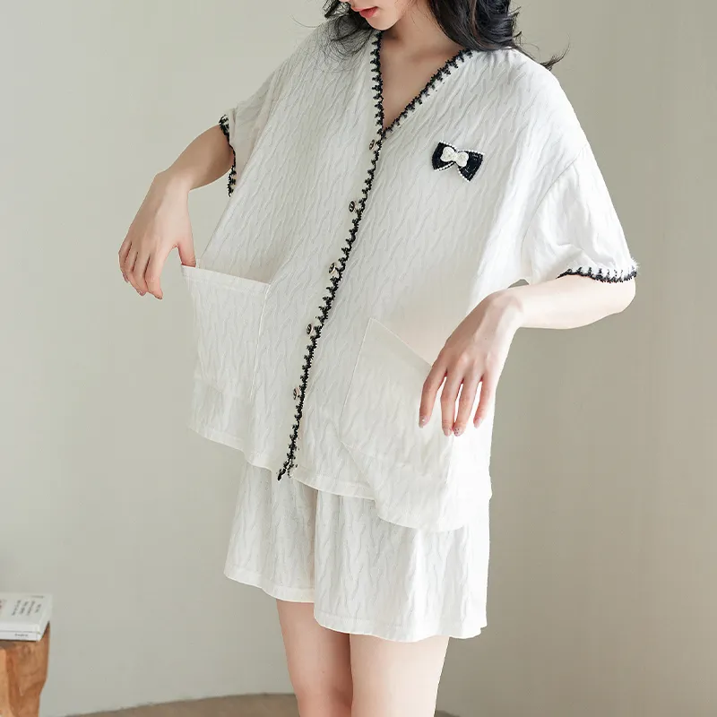Song Qianya Pajama Set Women's White-1