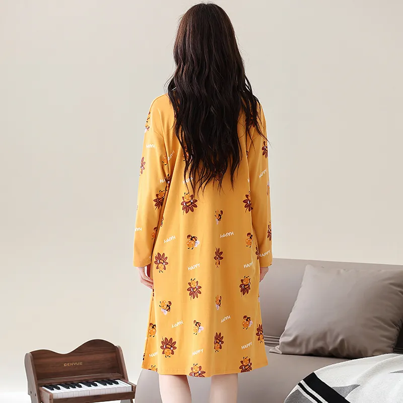 Song Qianya Nightgown Women's Yellow-1