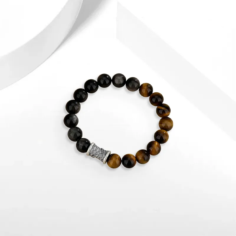 CANHUI Tiger's Eye Stone Tiger's Eye Stone Beaded Bracelet Women's-1