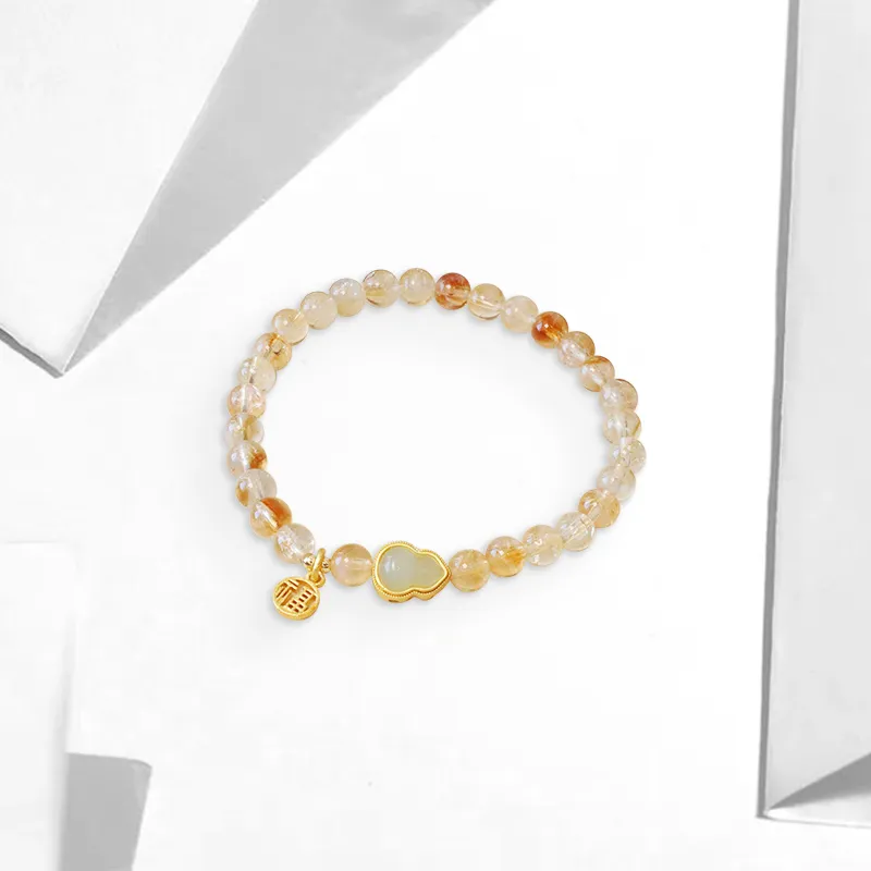CANHUI Crystal Fortune And Wealth Fu Character Beaded Bracelet Women's-2