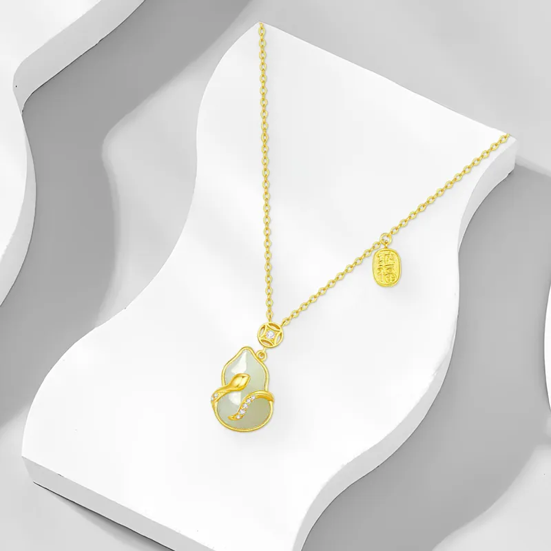 CANHUI S925 Silver Fortune Serpent Necklace Women's-2