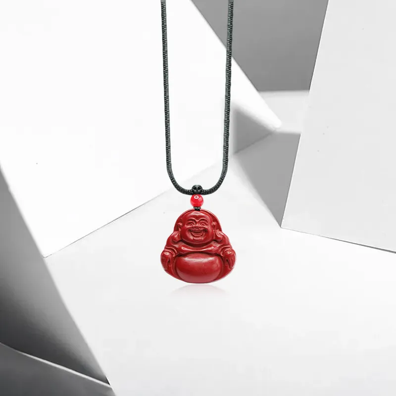 CANHUI Cinnabar Buddha Necklace Women's-2