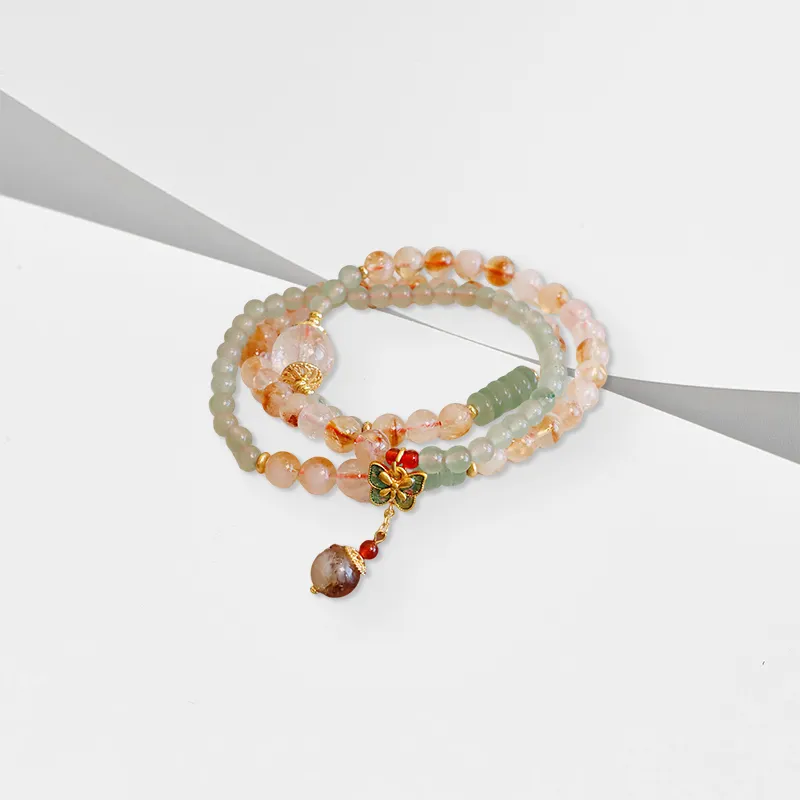 CANHUI Crystal Graceful Wealth Attracting Butterfly Beaded Bracelet Women's-1