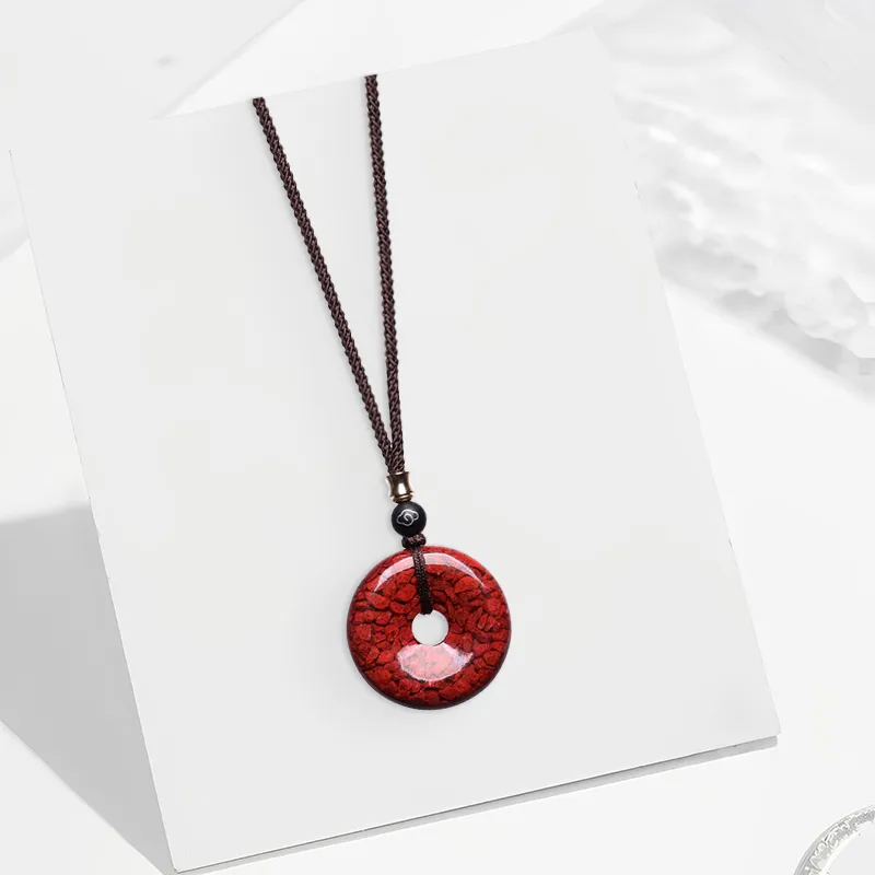 CANHUI Cinnabar Necklaces Women's-2