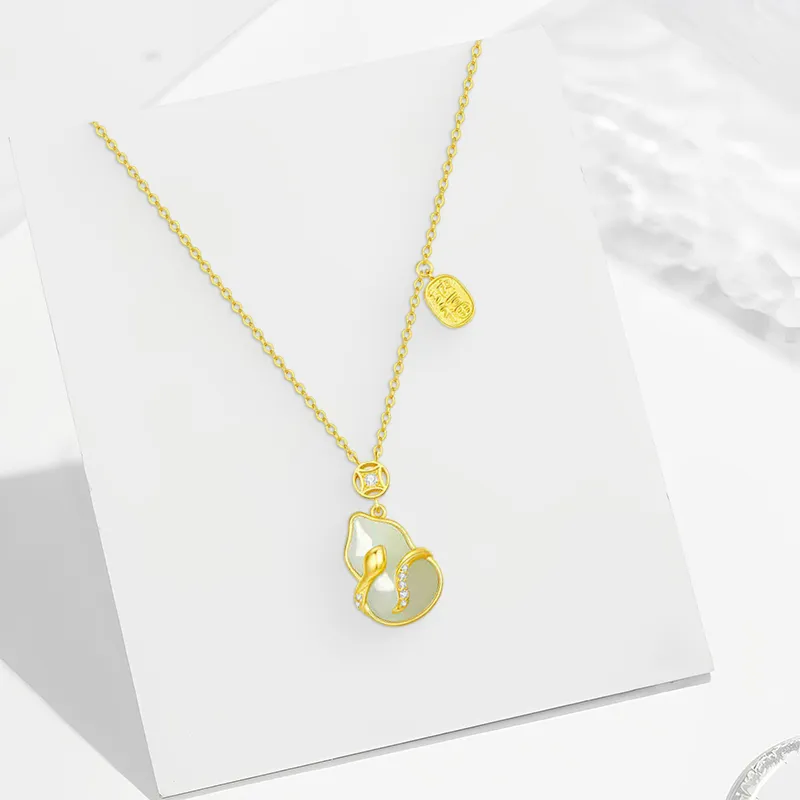 CANHUI S925 Silver Fortune Serpent Necklace Women's-1