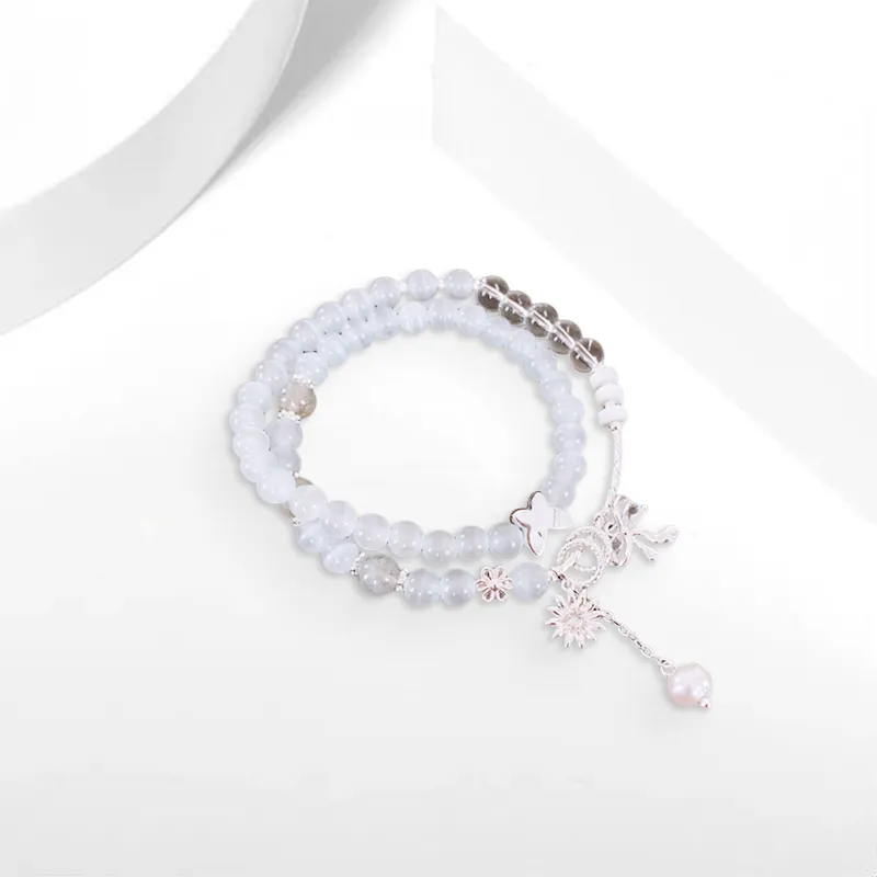 CANHUI Crystal Bowknot Double Layer Beaded Bracelet Women's-1